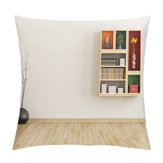 Personality  Empty Room With Bookcase Pillow Covers