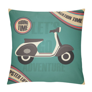 Personality  Classic Retro Scooter Poster Pillow Covers