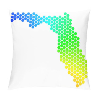 Personality  Spectrum Hexagon Florida Map Pillow Covers