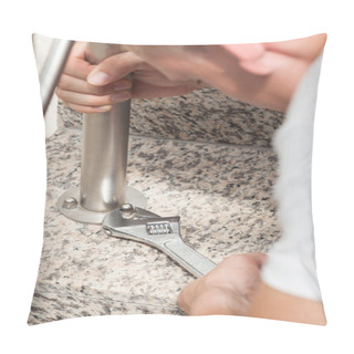 Personality  Man Tightening Bolts With Wrench Pillow Covers