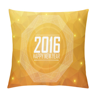 Personality  Greeting Card Happy New Year 2016. Polygonal Background, Stars,  Pillow Covers
