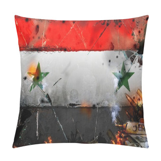 Personality  Syria - War Conflict Illustration Pillow Covers