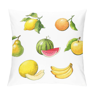 Personality  Set Of Watercolor Fruit Pillow Covers