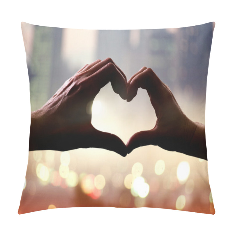 Personality  Hands in form of heart pillow covers