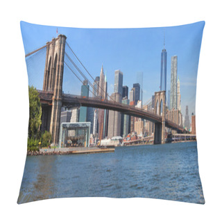 Personality  New York City Manhattan Skyline Panorama With Brooklyn Bridge  Pillow Covers