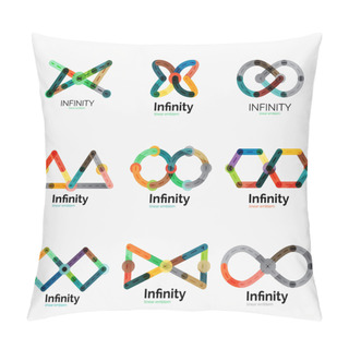 Personality  Vector Infinity Logo Set, Flat Colorful Icons Pillow Covers