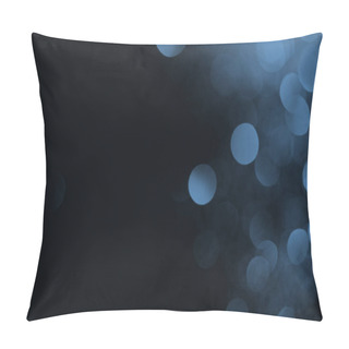 Personality  Blue Bokeh On Black Background For Holiday  Pillow Covers
