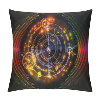 Personality  Astral Glow Series. Interplay Of Sacred Geometry Lines, Astrology Symbols And Lights On The Subject Of Spirituality, Magic And Mysticism Pillow Covers