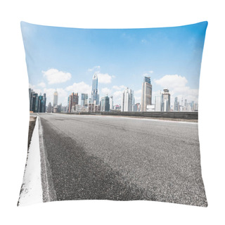 Personality  Asphalt Road With Cityscape Of Modern City Pillow Covers