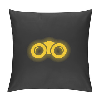 Personality  Binoculars Yellow Glowing Neon Icon Pillow Covers
