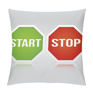 Personality  Start Stop Vector Banner Pillow Covers