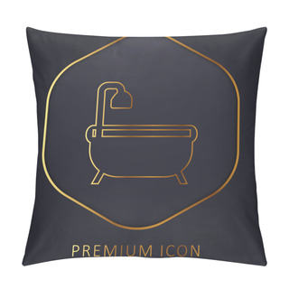 Personality  Bath Tub Golden Line Premium Logo Or Icon Pillow Covers