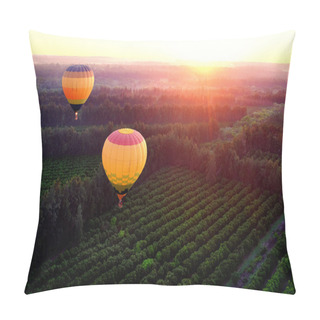 Personality  Hot Air Balloons Over Countryside. Pillow Covers