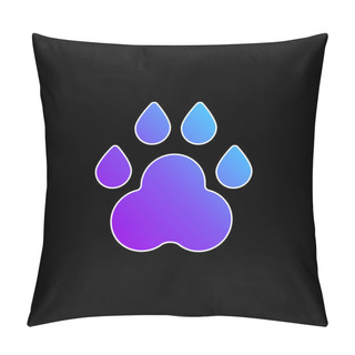 Personality  Animal Track Blue Gradient Vector Icon Pillow Covers