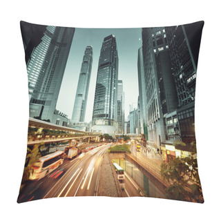 Personality  Traffic In Hong Kong At Sunset Time  Pillow Covers