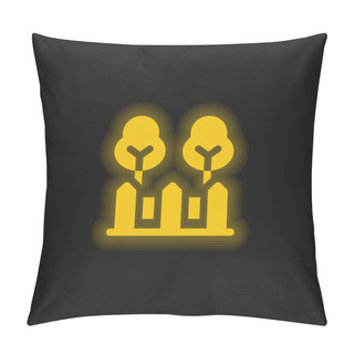 Personality  Backyard Yellow Glowing Neon Icon Pillow Covers