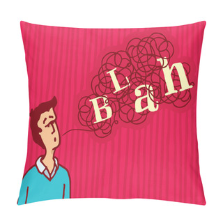 Personality  Man Talking Tangled Blah Word Pillow Covers