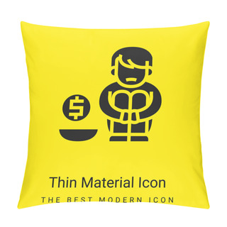 Personality  Alms Minimal Bright Yellow Material Icon Pillow Covers