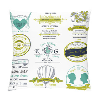 Personality  Wedding Vintage Invitation Collection Pillow Covers