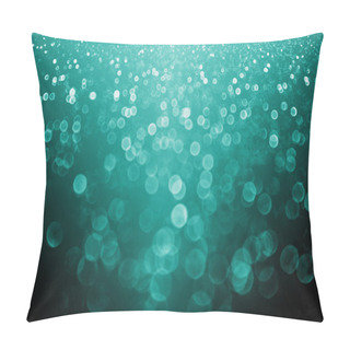 Personality  Dark Teal Turquoise Aqua Glitter Sparkle Background Pillow Covers
