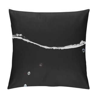 Personality  Ripe Blueberries Deep In Wavy Water Isolated On Black Pillow Covers