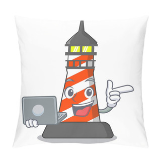 Personality  With Laptop Lighthouse Character Cartoon Style Pillow Covers