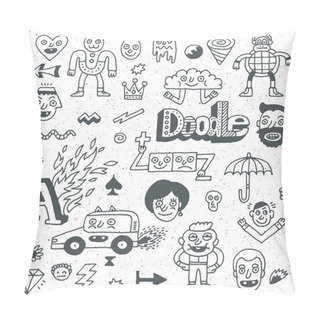 Personality  Abstract Doodle Characters Set Pillow Covers