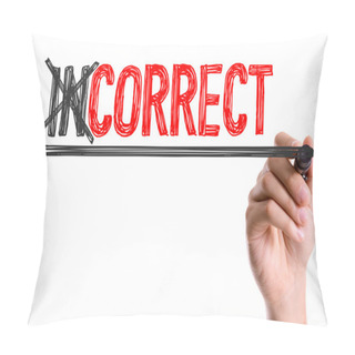 Personality  Hand Writting The Word Incorrect Pillow Covers