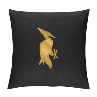 Personality  Bird Shape Gold Plated Metalic Icon Or Logo Vector Pillow Covers
