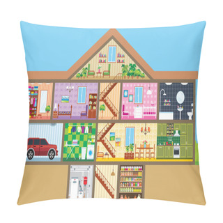 Personality  House In A Cut Pillow Covers