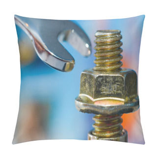 Personality  Chrome Spanner With Nut Pillow Covers