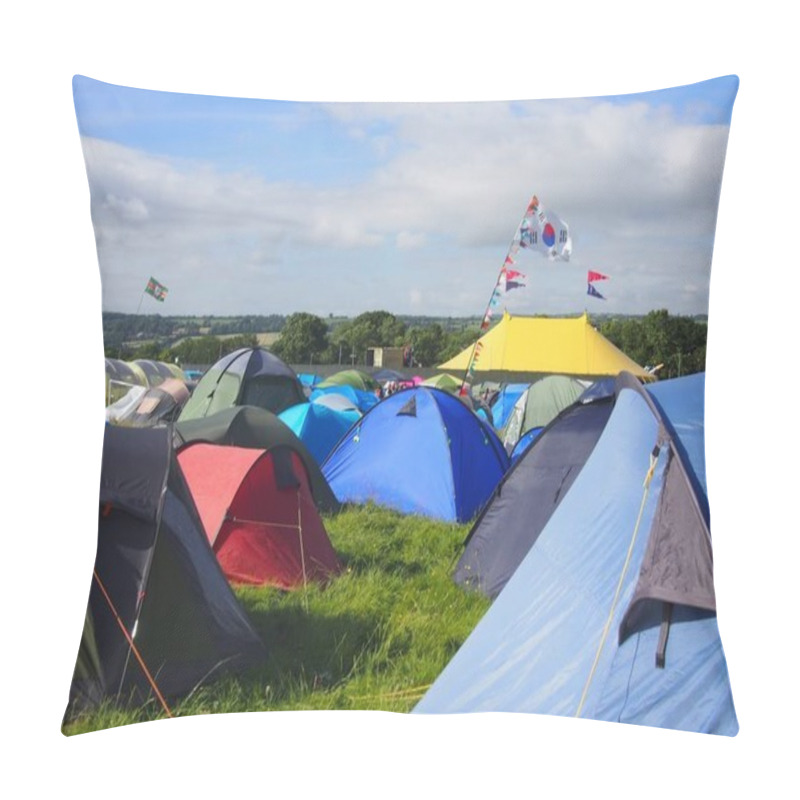 Personality  Colourful Tents At Music Festival Pillow Covers