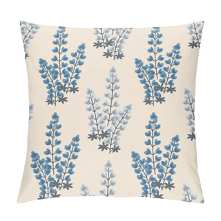 Personality  Seamless Floral Lupine Blue And White Pattern Pillow Covers