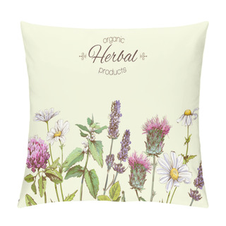 Personality  Medichinal Herbs Banner Pillow Covers