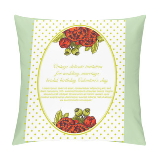 Personality  Delicate Invitation With Flowers For Wedding Pillow Covers