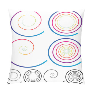 Personality  Colorful Spiral Elements. Pillow Covers