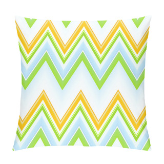 Personality  Green, Yellow And Blue Zizgzag Seamless Pattern Pillow Covers