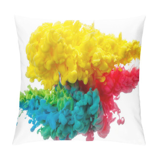 Personality  Multicolor Paint Splash Isolated On White Background Close Up Pillow Covers