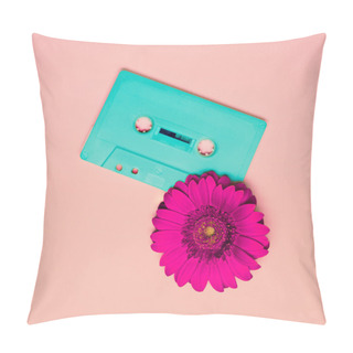 Personality  Cassette Tape And Flower. Minimalism Retro Style. Pillow Covers