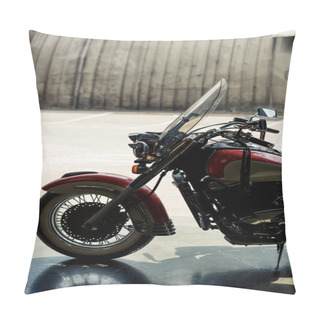 Personality  Classic Motorbike Parked On Street  Pillow Covers