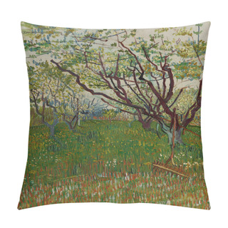 Personality  The Flowering Orchard, Is An Oil Painting On Canvas 1888 - By Dutch Painter Vincent Willem Van Gogh (1853-1890). Pillow Covers