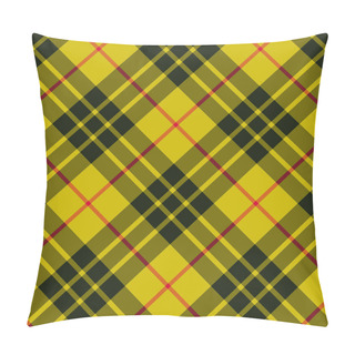 Personality  Tartan Plaid Yellow And Black Seamless Checkered Vector Pattern. Pillow Covers