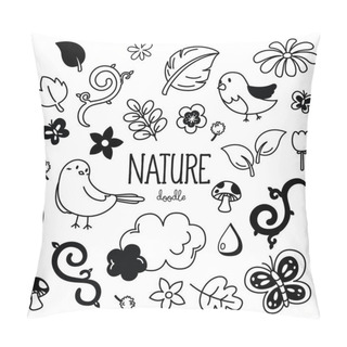 Personality  Hand Drawing Styles For Nature. Doodle Nature. Pillow Covers