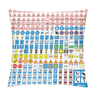 Personality  Isolated European Road Signs Pillow Covers