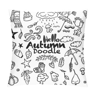 Personality  Autumn Doodle Set, Vector Isolated Hand Drawn Elements Pillow Covers