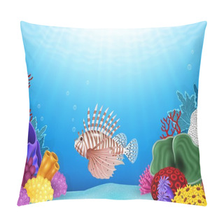 Personality  Cartoon Scorpion Fish With Beautiful Underwater World Pillow Covers