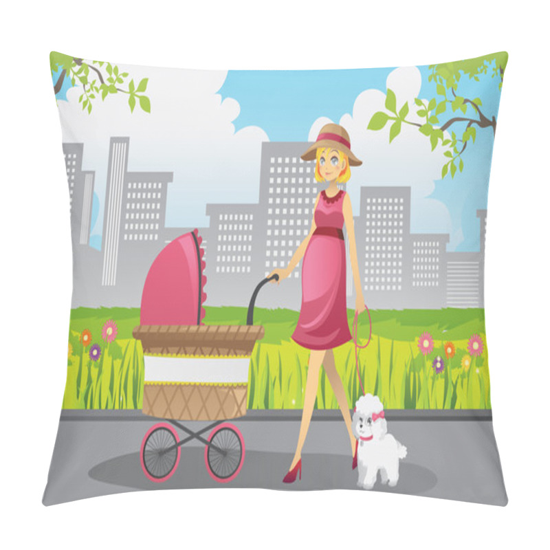 Personality  Pregnant Woman Walking Pillow Covers