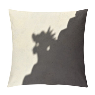 Personality  Game Of Light And Shadow: Xie Shan Roof Shade Casting A Hornless Dragon Head Silhouette On The Rammed Loess-earthen Wall Of The Inner Fortress. Jiayu Guan Pass-Jiayuguan City-Gansu Province-China. Pillow Covers