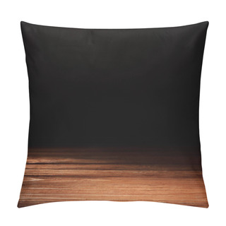 Personality  Orange Striped Wooden Material On Black Pillow Covers