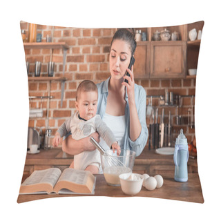 Personality  Mother And Son Baking Cookies Pillow Covers